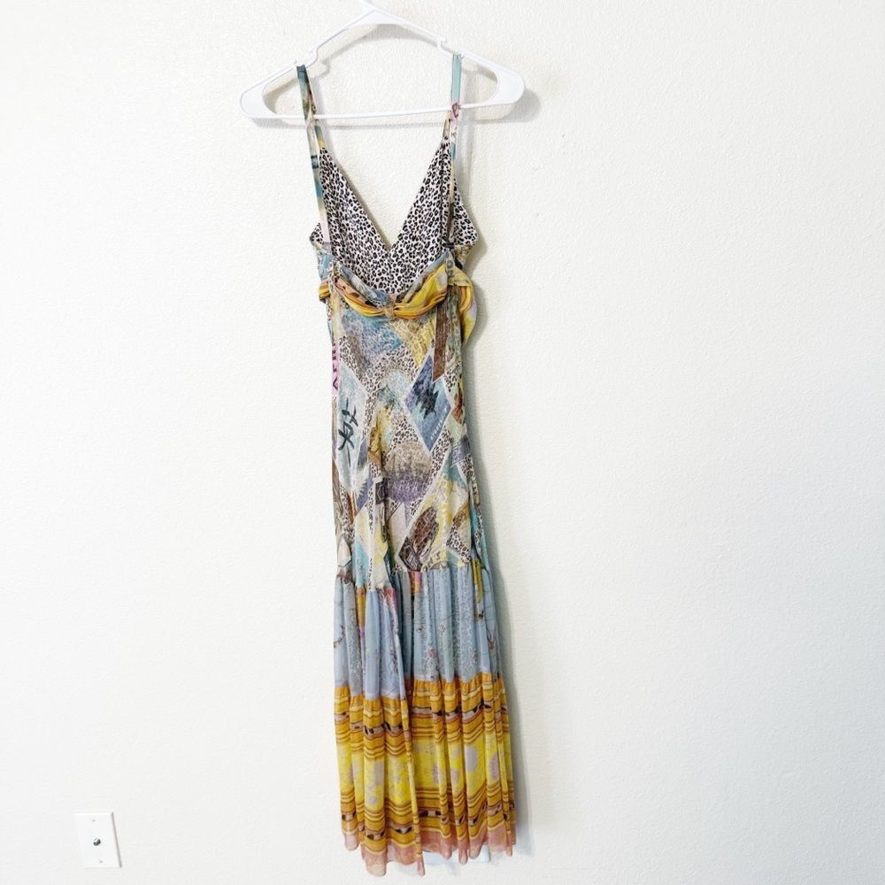 Diane Von Furstenberg Kingston Printed 2005 Vintage Y2K Silk Slip Belted Dress - Picture 9 of 14